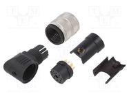 Connector: M16; plug; female; soldering; for cable; PIN: 12; 3A; 32V 