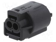 Connector: automotive; MQS; female; plug; for cable; PIN: 2; black TE Connectivity