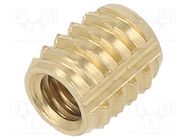 Threaded insert; brass; M4; BN 37915; L: 7.1mm; for plastic TAPPEX