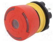 Switch: emergency stop; 22mm; Stabl.pos: 2; NC x2; red; LED; IP65 EAO