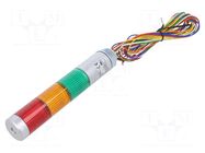 Signalling column; red/amber/green; LED; 24VDC; IP65; MPS; ABS PATLITE