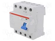 RCD breaker; Inom: 63A; Ires: 300mA; Max surge current: 5000A; IP20 ABB