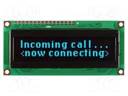 Display: OLED; alphanumeric; 16x2; Dim: 80x36x10mm; blue; PIN: 16 NEWHAVEN DISPLAY INTERNATIONAL