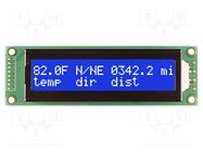 Display: LCD; alphanumeric; STN Negative; 20x2; blue; LED; PIN: 16 NEWHAVEN DISPLAY INTERNATIONAL