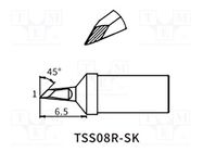 Tip; cut spade; 1mm QUICK