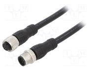 Connection lead; M12; PIN: 8; 3m; plug; max.80°C; PVC; IP67,IP69K ABB