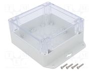 Enclosure: multipurpose; X: 120mm; Y: 120mm; Z: 60mm; ZP; light grey KRADEX