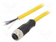 Connection lead; M12; PIN: 4; straight; 5m; plug; 250VAC; 4A; PVC MUELLER ELECTRIC