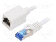 Extender RJ45; S/FTP; 6a; Cu; LSZH; white; 2m; 26AWG; halogen free LOGILINK