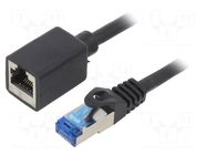 Extender Ethernet; RJ45 socket,RJ45 plug; S/FTP; 6a; Cu; LSZH LOGILINK