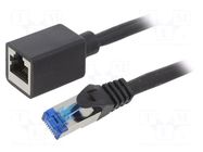 Extender Ethernet; RJ45 socket,RJ45 plug; S/FTP; 6a; Cu; LSZH LOGILINK