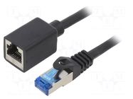 Extender Ethernet; RJ45 socket,RJ45 plug; S/FTP; 6a; Cu; LSZH LOGILINK