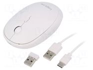 Mouse; white; USB A; wireless,optical; DPI change button; 10m LOGILINK