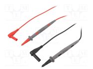 Test leads; probe tip x2,angular banana plug 4mm x2; black,red 