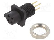 Connector: circular; 709,719; 60V; PIN: 4; socket; female; THT; 3A BINDER