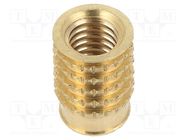 Threaded insert; brass; M6; BN 37885; L: 12.3mm; for plastic TAPPEX