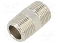 Nipple; straight; nickel plated brass; Thread: G 3/8"; max.300°C PNEUMAT