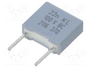 Capacitor: polypropylene; 22nF; THT; ±10%; 5mm; 100VDC; 63VAC VISHAY