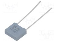 Capacitor: polyester; 100nF; 40VAC; 63VDC; 5mm; ±10%; 7.2x2.5x6.5mm VISHAY