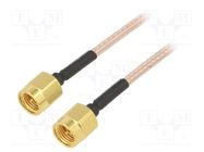 Cable; 1.22m; SMA male,both sides; shielded; transparent; 48"; 50Ω MUELLER ELECTRIC