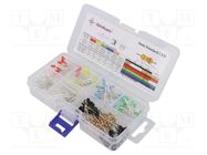 Kit: LED; THT; 3mm; 280pcs; plastic box; 20mA; 30°; Red lumin: 330mcd OPTOSUPPLY