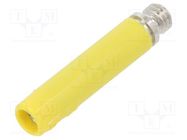 Connector: 4mm banana; socket; 32A; yellow; nickel plated; screw STÄUBLI