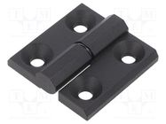 Hinge; Width: 60mm; cast zinc; black; H: 60mm; left; Holes no: 4 ELESA+GANTER