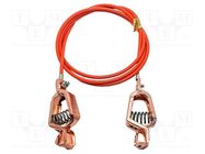 Ground/earth cable; both sides,aligator clip; Len: 0.91m; orange MUELLER ELECTRIC