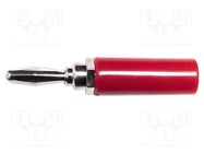 Connector: 4mm banana; plug; 15A; red; 48.1mm; nickel plated MUELLER ELECTRIC