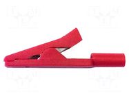 Crocodile clip; 10A; red; Overall len: 41mm; Grip capac: max.11mm MUELLER ELECTRIC