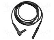 Test lead; 20A; banana plug 4mm,angular banana plug 4mm; black 