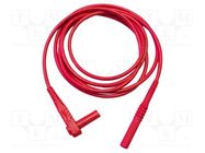 Test lead; 20A; banana plug 4mm,angular banana plug 4mm; red 