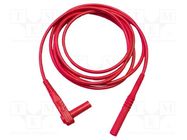 Test lead; 20A; banana plug 4mm,angular banana plug 4mm; red 