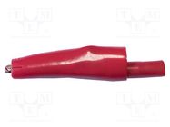 Crocodile clip; 10A; red; Grip capac: max.7.9mm; Socket size: 4mm MUELLER ELECTRIC