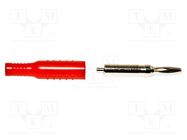 Connector: 4mm banana; plug; 15A; red; nickel plated; brass MUELLER ELECTRIC