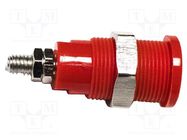 Connector: 4mm banana; 36A; 1kV; red; nickel plated; brass MUELLER ELECTRIC