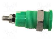 Connector: 4mm banana; 36A; 1kV; green; nickel plated; brass MUELLER ELECTRIC