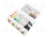 Kit: LED; THT; 3mm,5mm; 560pcs; 1.8÷2.4/2.7÷3.4V; plastic box; 20mA 