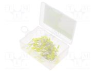 Kit: LED; THT; 3mm; 100pcs; yellow; 1.8÷2.4V; plastic box; 20mA; 30° OPTOSUPPLY