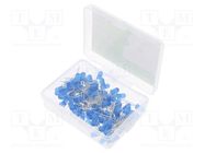 Kit: LED; THT; 5mm; 100pcs; blue; plastic box; 20mA; 30°; 2180mcd OPTOSUPPLY