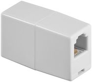 Telephone Adapter, white - RJ11/RJ14 female (6P4C) > RJ11/RJ14 female (6P4C)