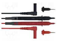 Test leads; Inom: 10A; Len: 0.8m; test leads x2; black,red KPS