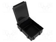 Bin; with flap; ESD; 47x37x15mm; black BERNSTEIN