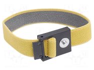 Wristband; ESD; 220mm; yellow; 100kΩ÷10MΩ; press stud male 4mm BERNSTEIN