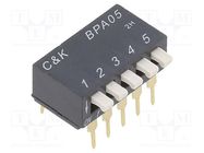 Switch: DIP-SWITCH; Poles number: 5; ON-OFF; 0.025A/24VDC; Pos: 2 C&K