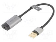 PC extension card: sound; silver; Jack 3.5mm socket,USB A plug VENTION