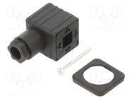 Plug for coil; PIN: 4; black; 0÷230V; IP65; A: 27mm; B: 28mm; C: 27mm PNEUMAT