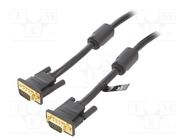 Cable; D-Sub 15pin HD plug,both sides; black; 1.5m; Øcable: 6mm 