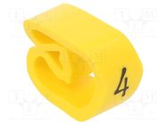 Markers; Marking: 4; 8÷16mm; PVC; yellow; -30÷60°C; leaded; PA-3 