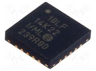 IC: PIC microcontroller; 64MHz; 1.8÷3.6VDC; SMD; QFN20; PIC18; tube MICROCHIP TECHNOLOGY